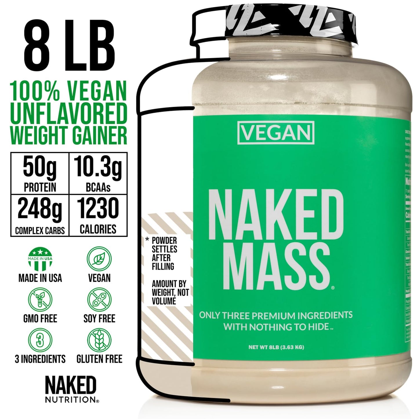 IRONVEGAN Gainer – Vanilla Plant-Based Mass Protein with Superfoods