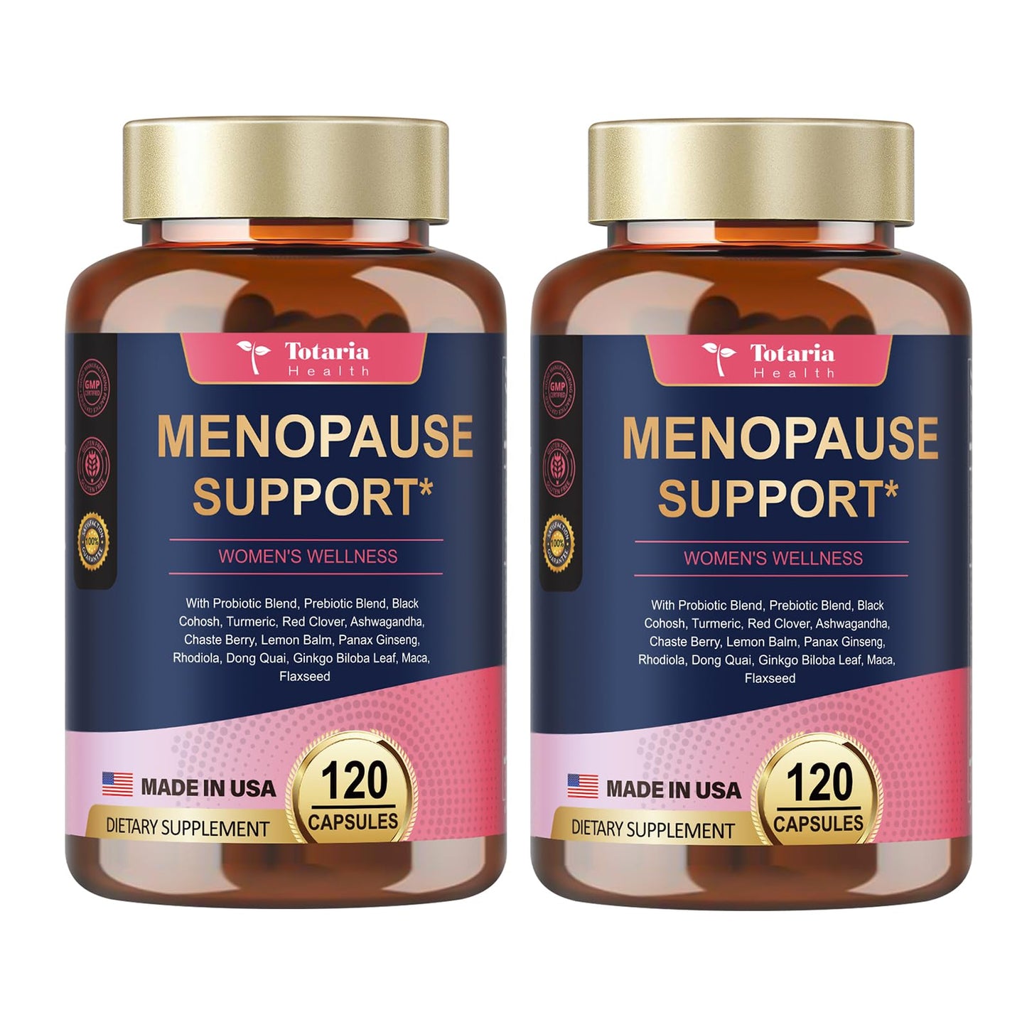 (2 Packs) 40-in-1 Menopause Supplements for Women, Multibenefit & Complete Black Cohosh for Hot Flashes, Night Sweats & Hormone Balance, w/ Probiotics, DIM, Vitex, Dong Quai, Red Clover and More