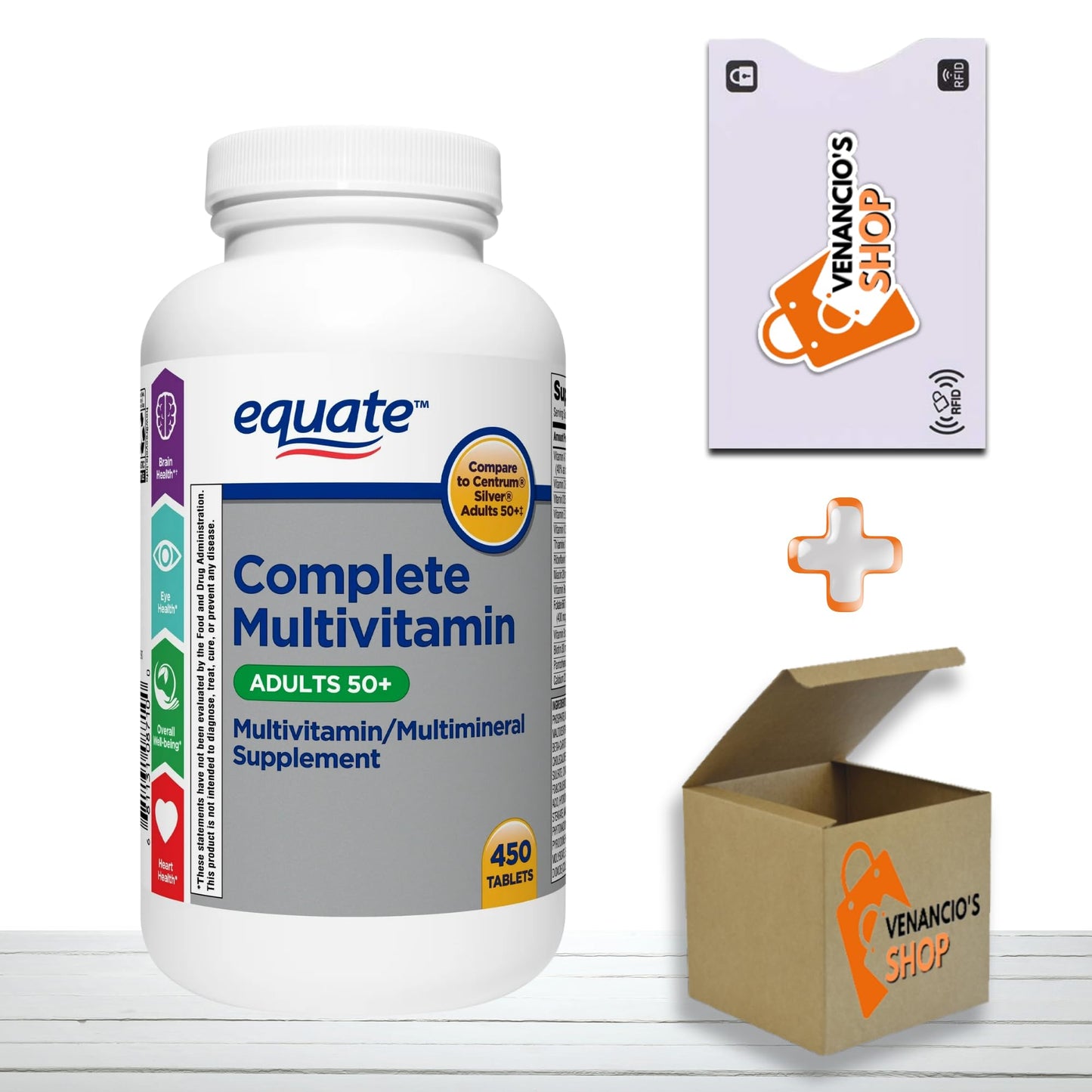 Equate Adult 50+ Multivitamin – Immune, Brain & Bone Support 450 Ct