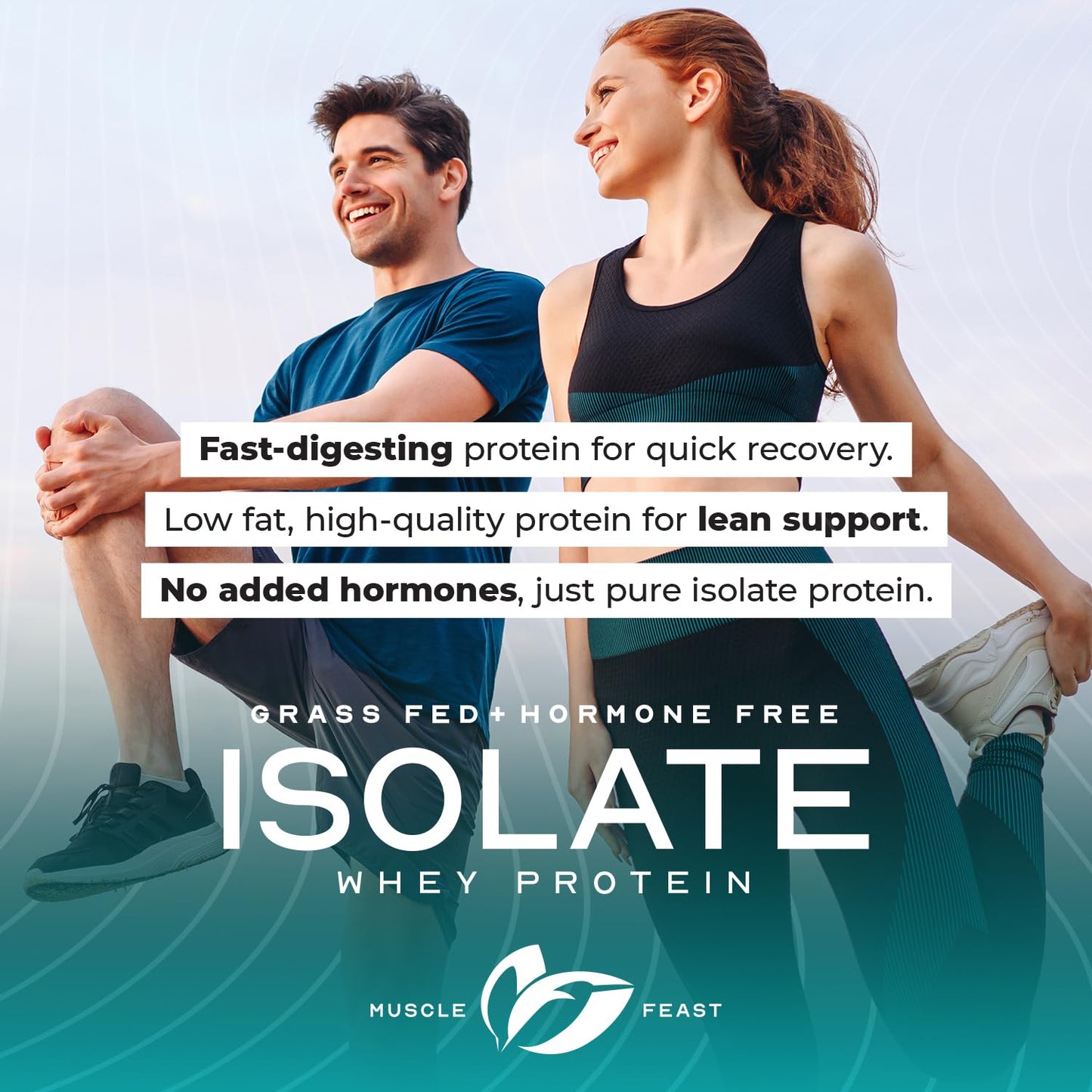 Muscle Feast Grass-Fed Whey Protein Isolate, All Natural Hormone Free Pasture Raised, Unflavored, 5lb
