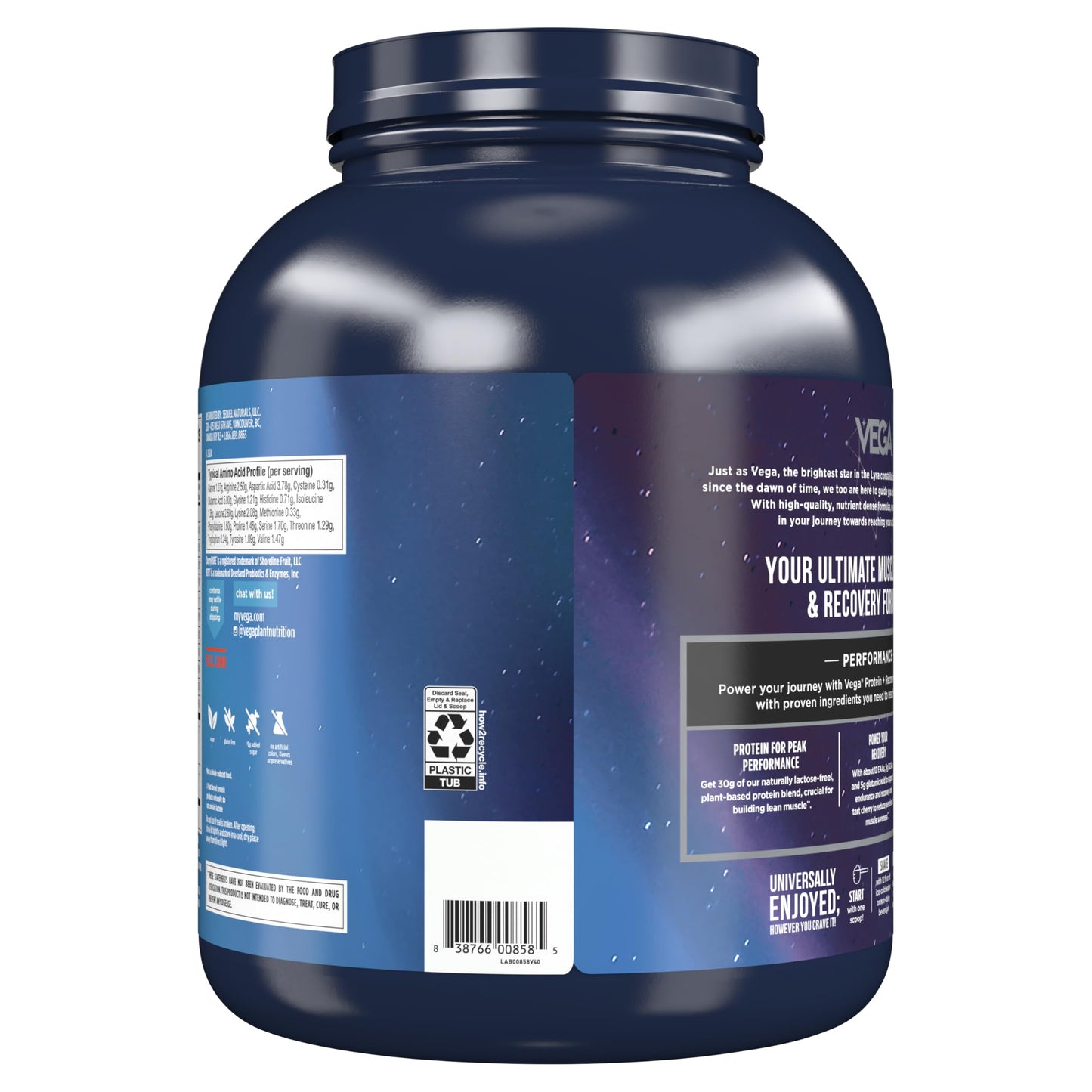 Vega Sport Vegan Protein – Chocolate, 30g, BCAAs, 45 Servings