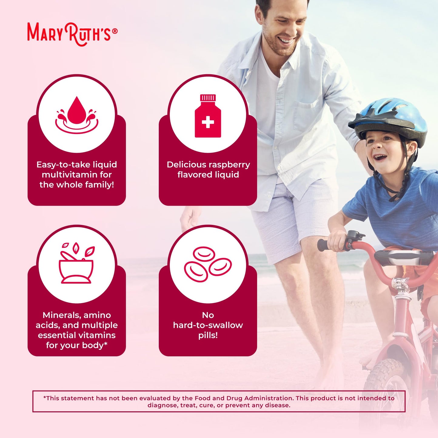 MaryRuth Liquid Morning Multivitamin – Vegan for All Ages – 32 Servings