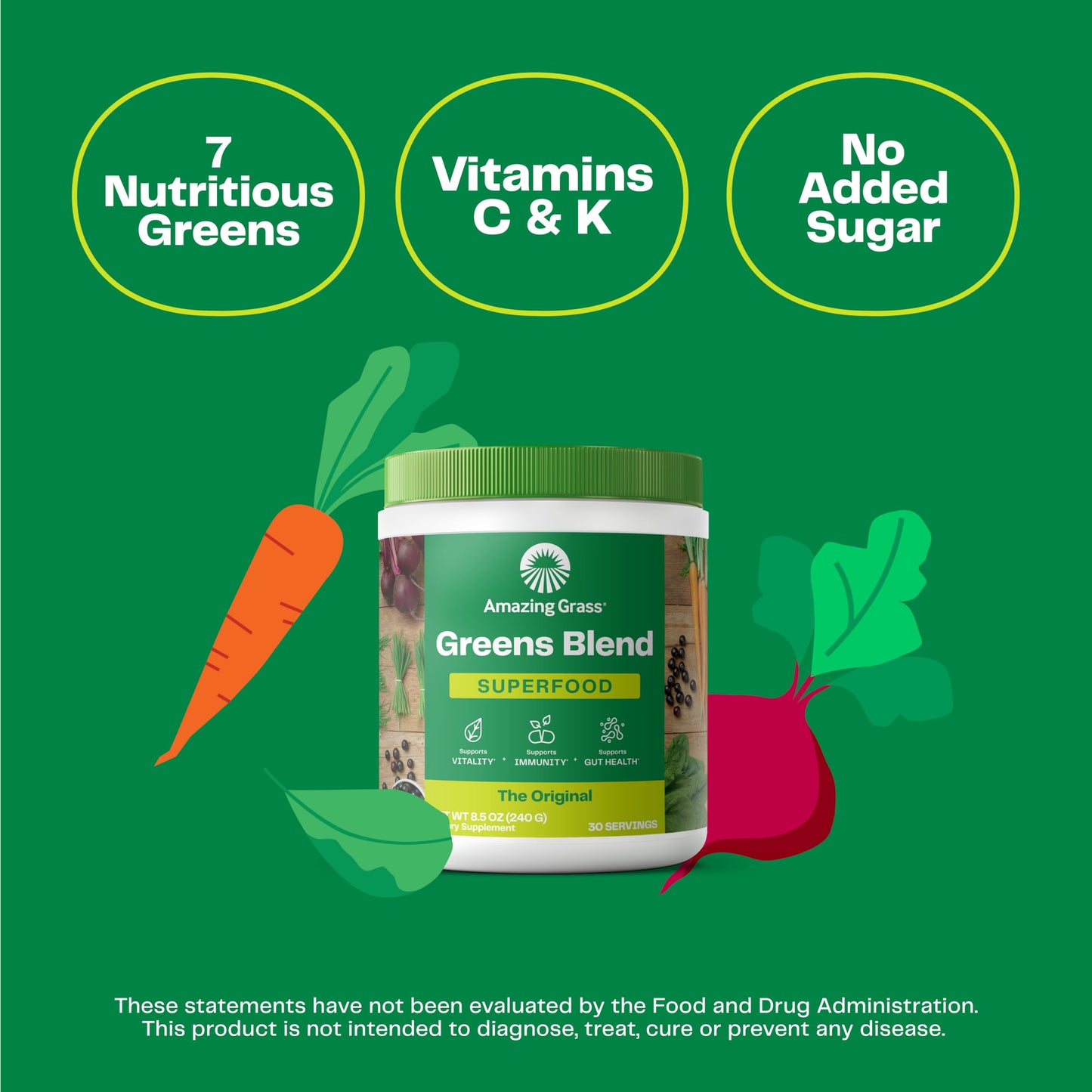 Amazing Grass Greens – Organic Superfood with Spirulina & Probiotics