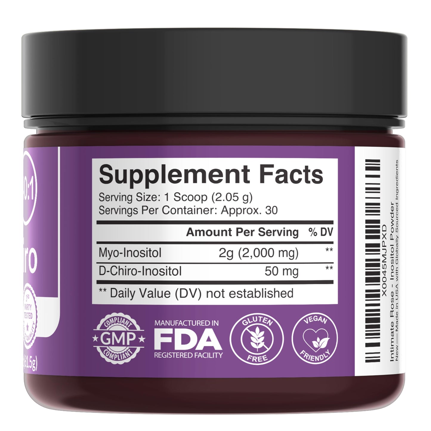 Intimate Rose Inositol Supplement for Women Powder - Myo-inositol & D-Chiro Inositol - Hormonal Balance & Healthy Ovarian Function Support for Women - Ideal 40:1 Ratio - Made in USA