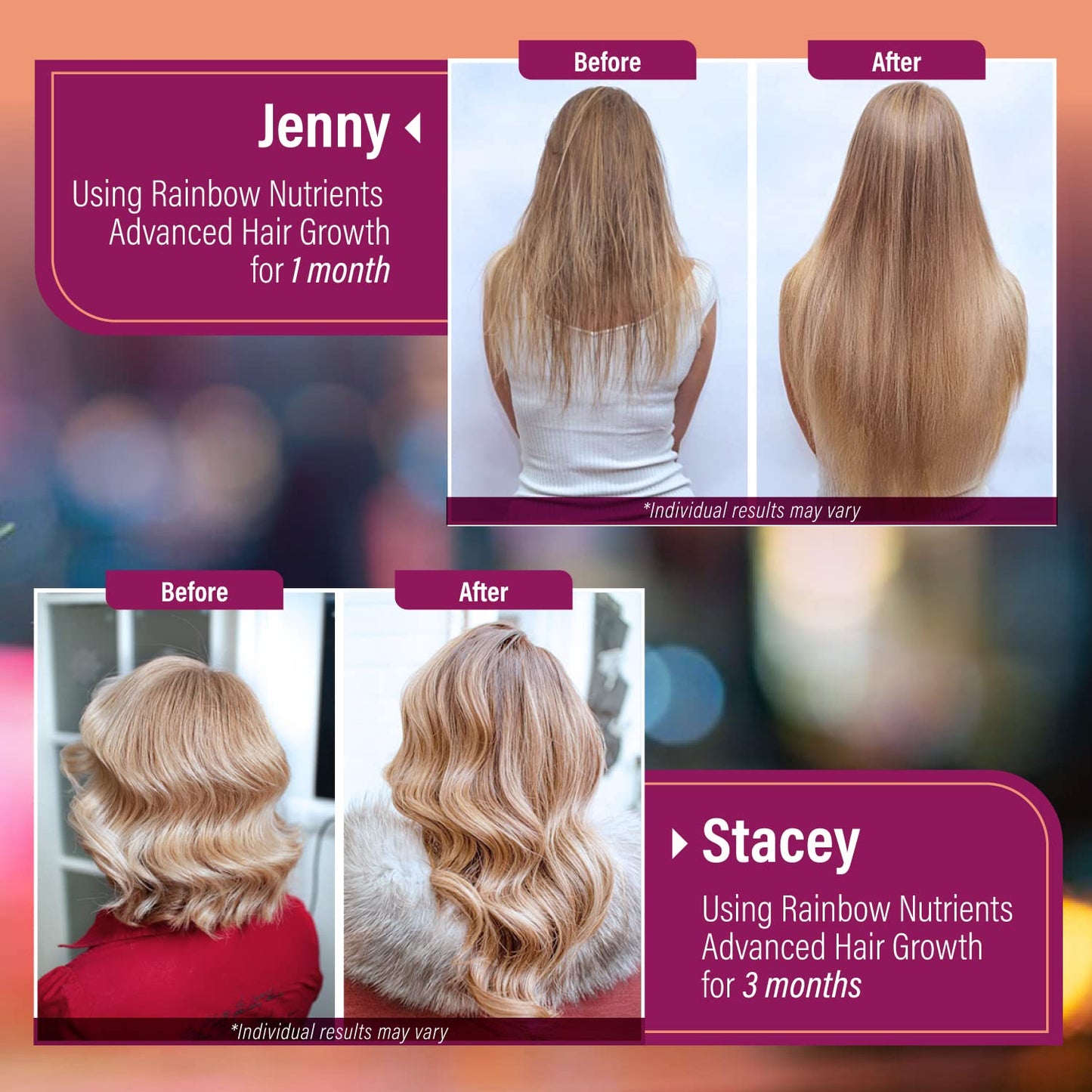 Hair Growth Vitamins for Women – Biotin, Collagen, MSM – 60 Day Supply