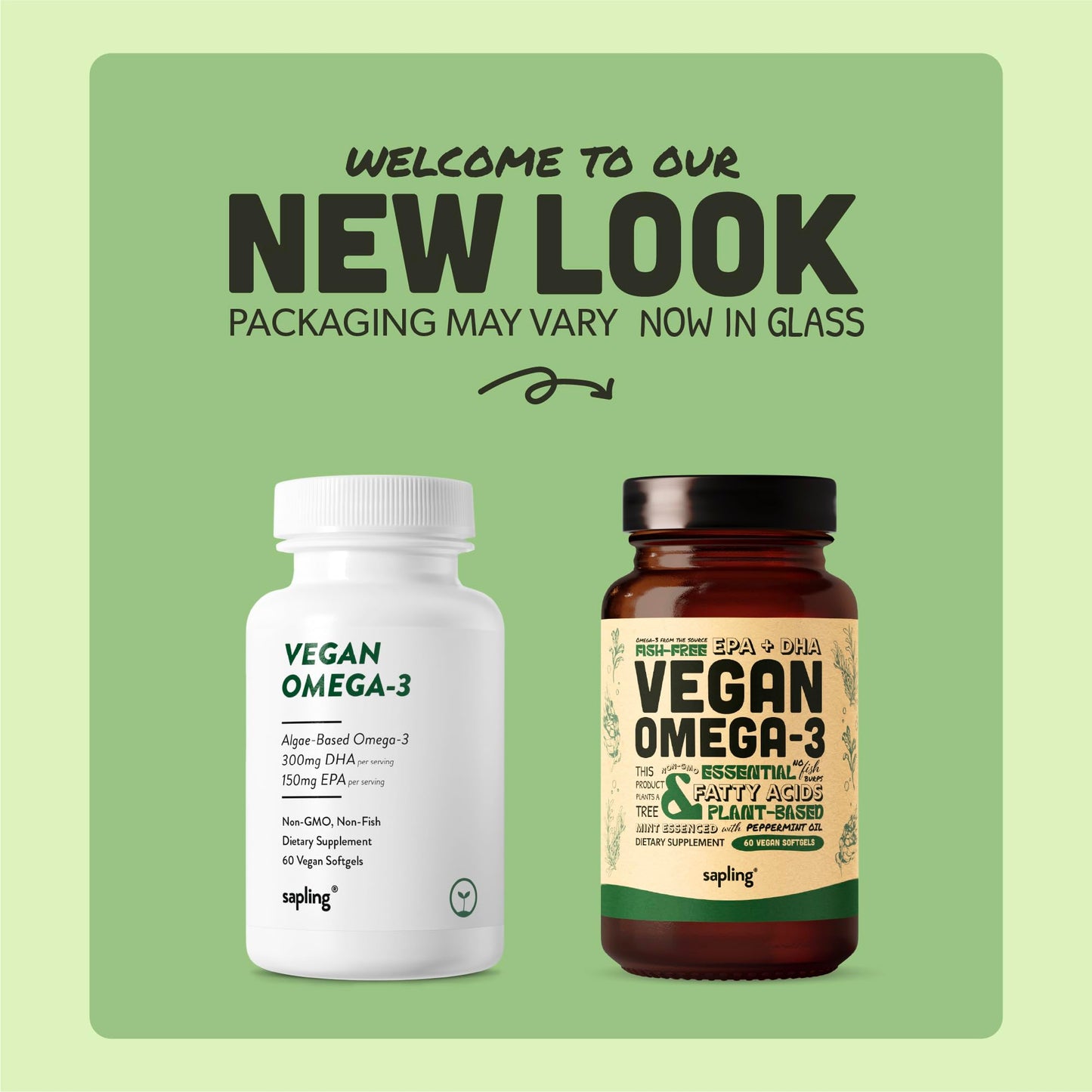 Vegan Omega 3 – DHA & EPA from Algae – Brain & Heart Support – 60 Ct