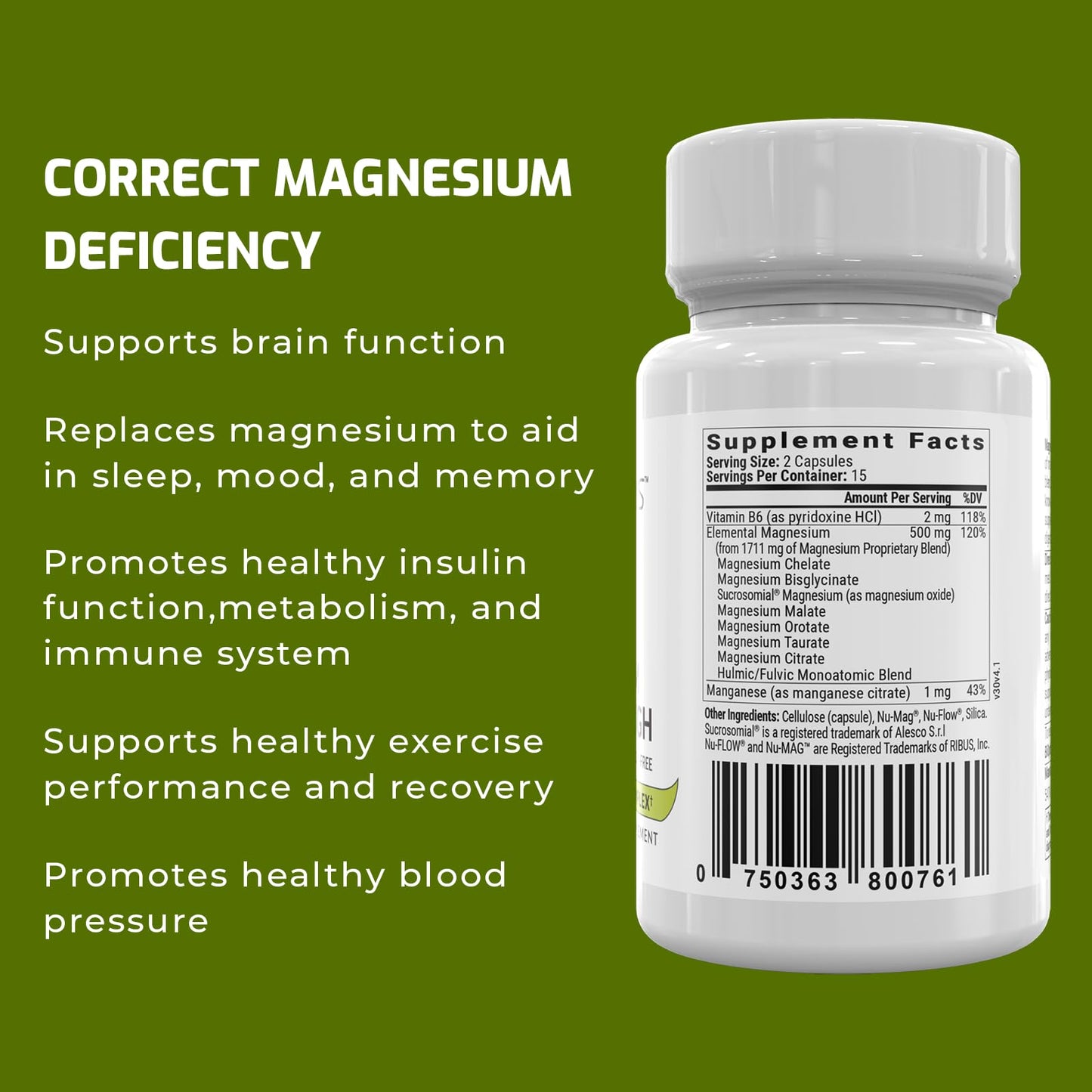 BiOptimizers Magnesium + MassZymes – Sleep, Brain & Digestion Aid