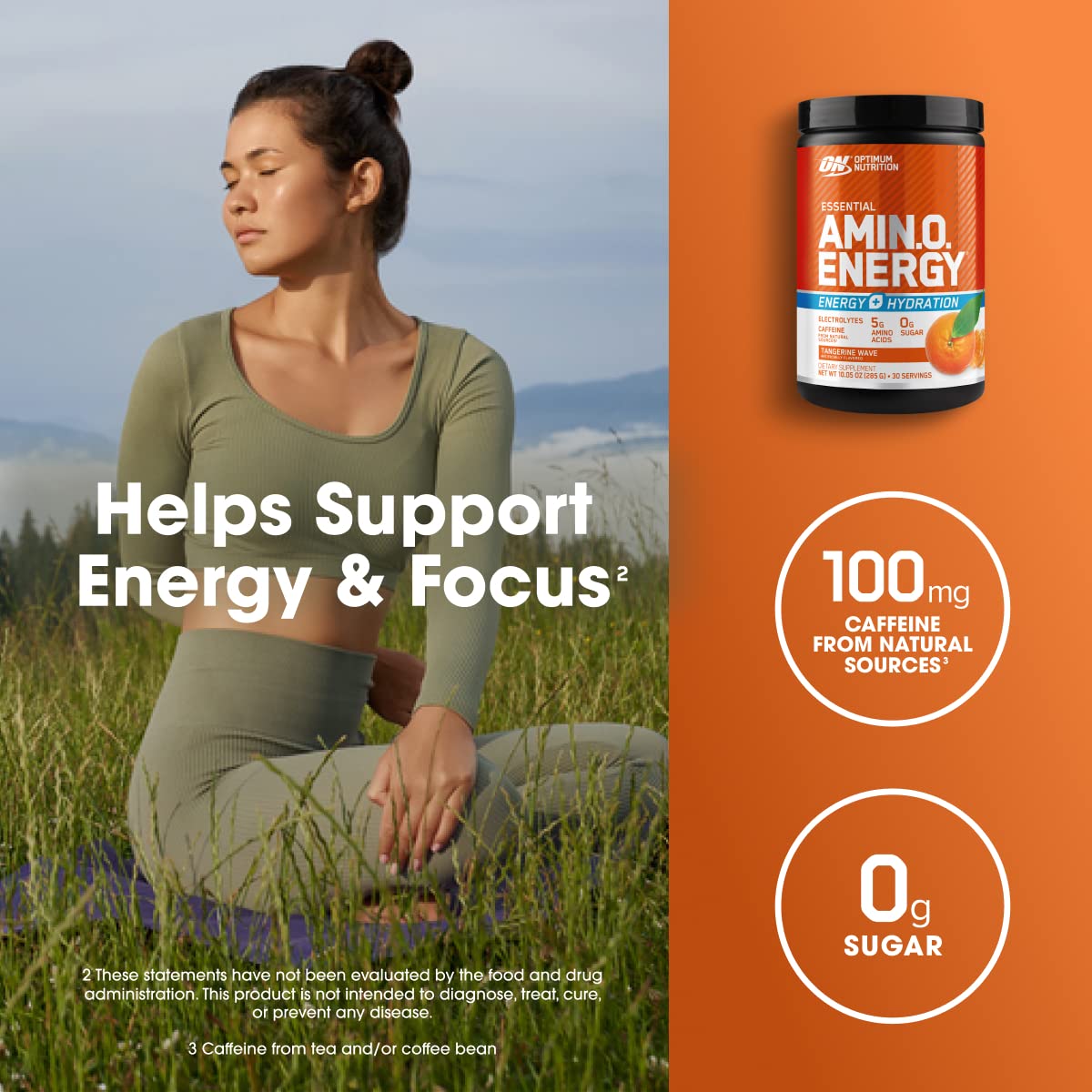 Optimum Amino Energy + Hydration Powder, Tangerine, 30 Servings
