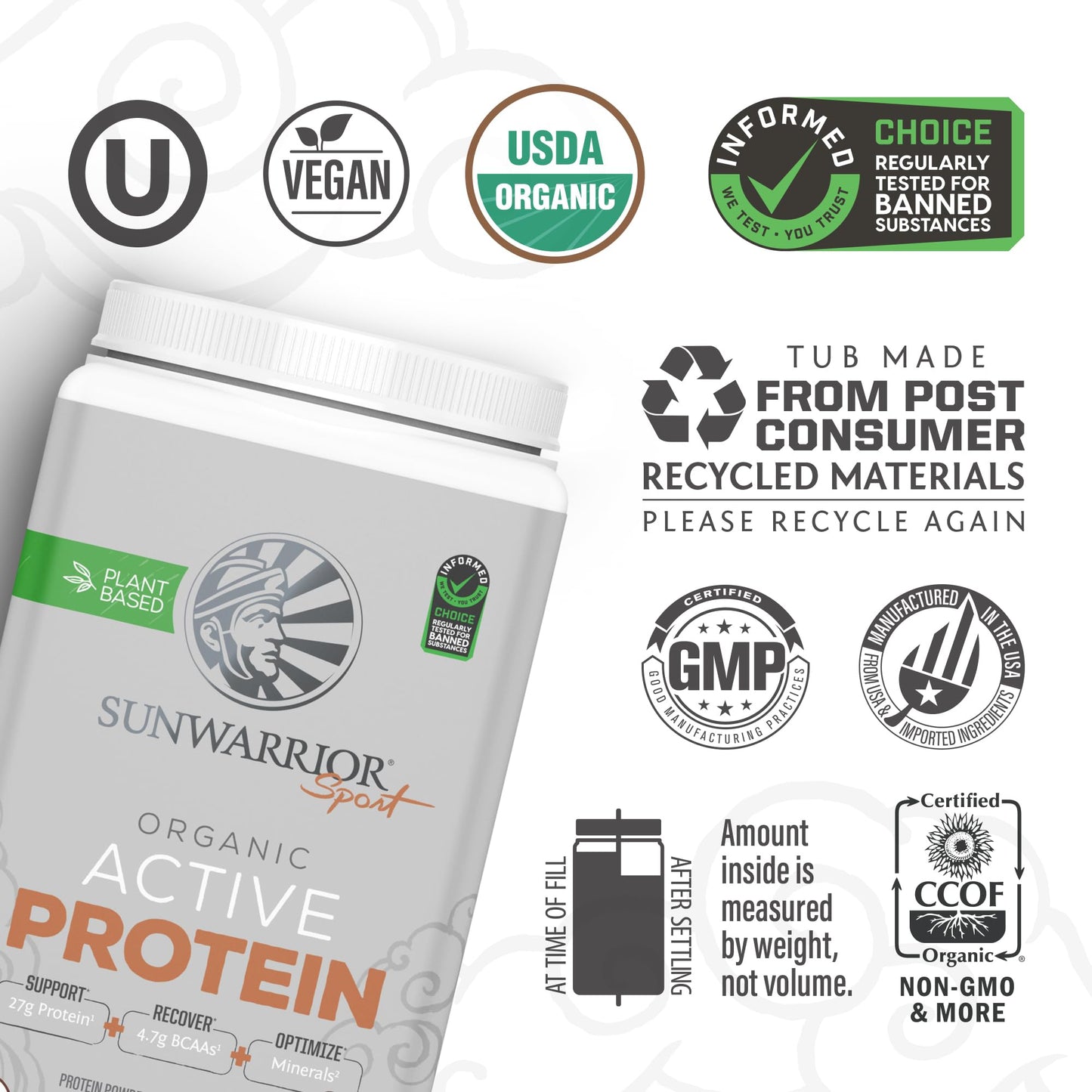 Peanut Butter Chocolate Vegan Protein - Organic, BCAAs, Sugar-Free, 20 Servings