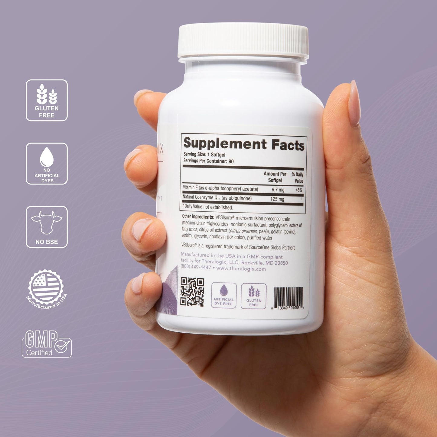 Theralogix NeoQ10 CoQ10 – Heart Health & Fertility Support – 90 Softgels