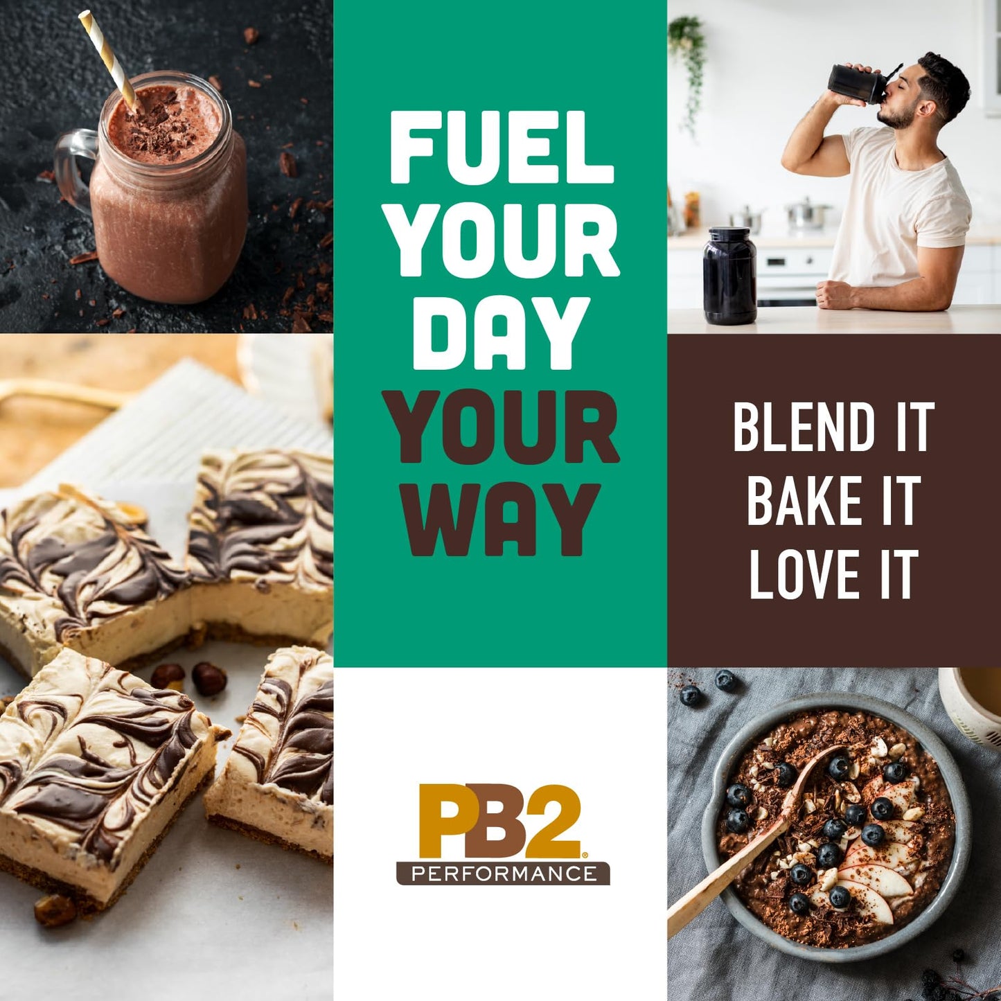 PB2 Vegan Protein Powder – Peanut Cocoa, 20g Protein, 2lb