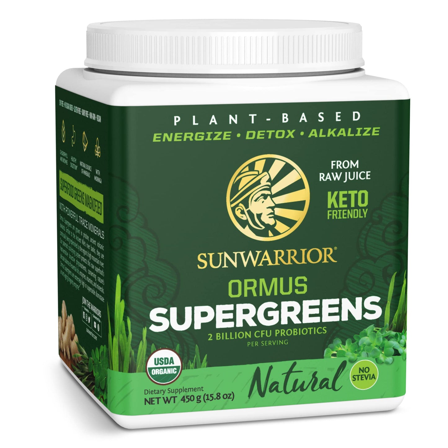 Sunwarrior Ormus Supergreens – Vegan Probiotic Greens Powder – 90 Servings