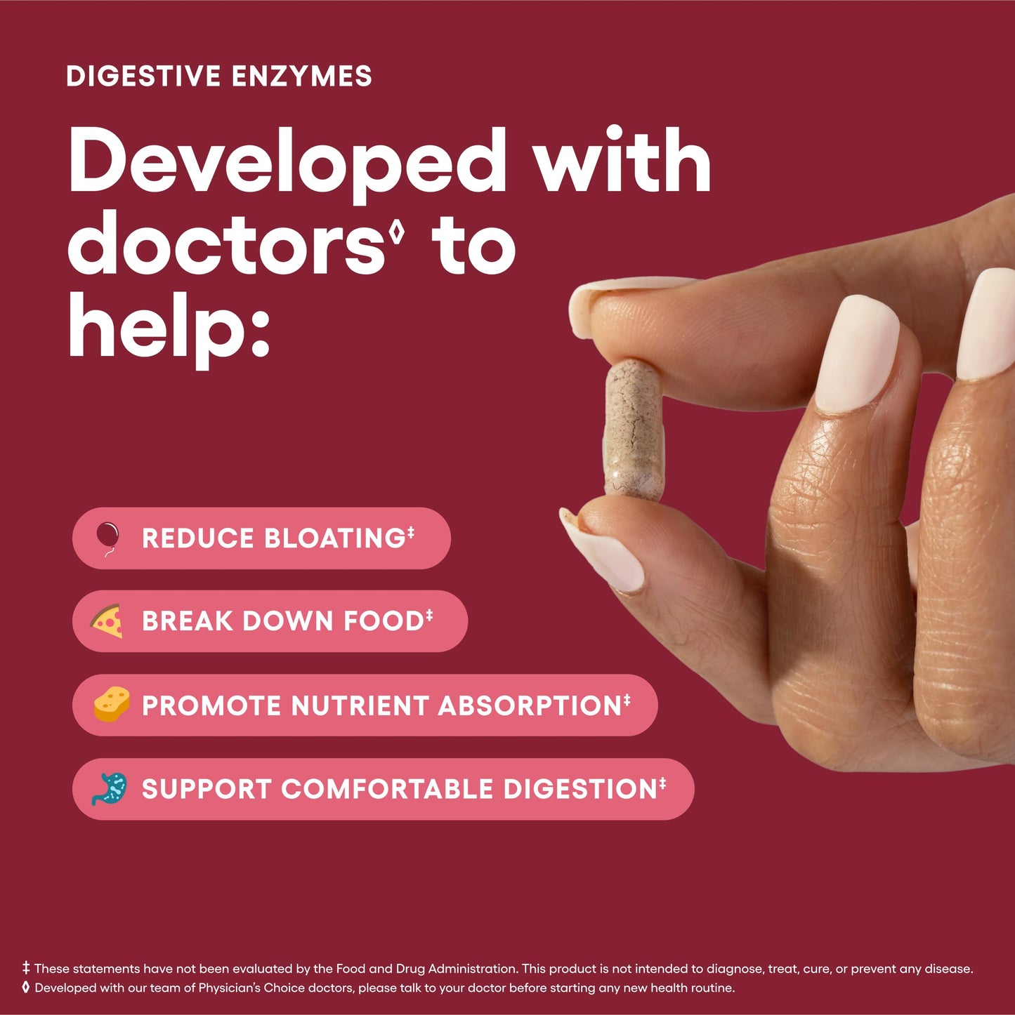 Physician's CHOICE Digestive Enzymes – Gut Health, Bloating & Probiotic Support