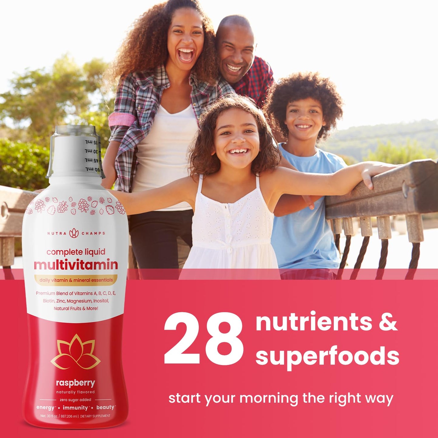 NutraChamps Liquid Multivitamins – Energy, Immunity, Vegan, No Sugar