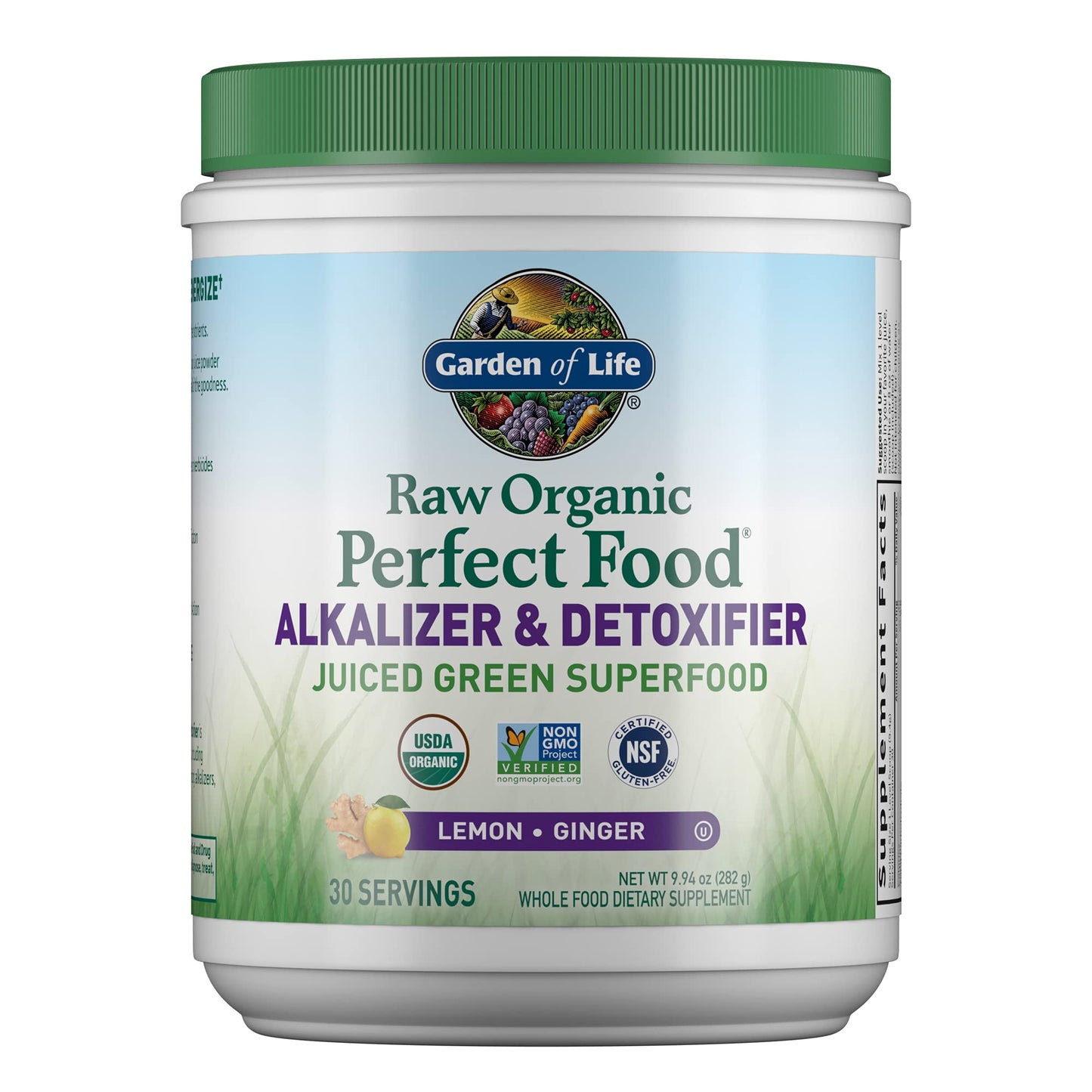Garden of Life Raw Organic Detox Greens – Lemon Ginger, 30 Servings