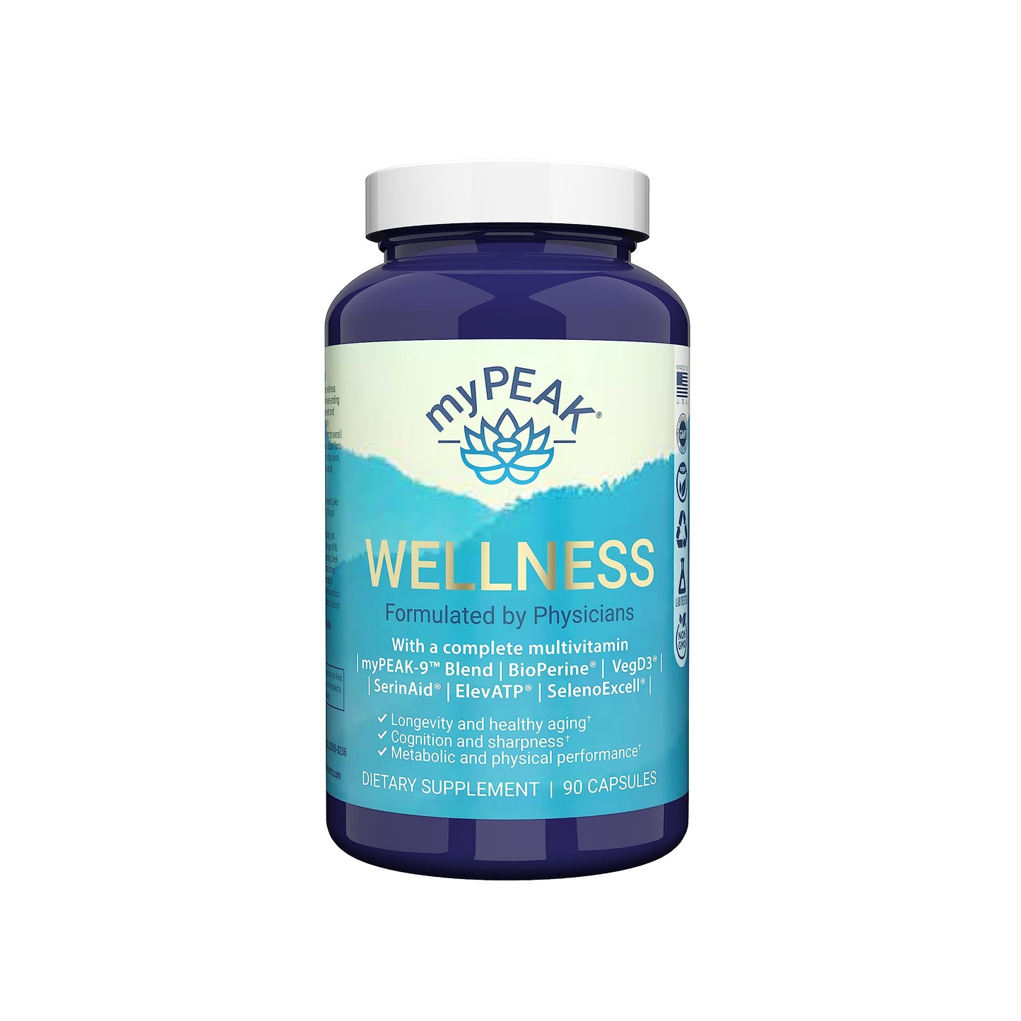 myPEAK Wellness Vegan Multivitamin – ElevATP, Immunity Boost, 90 Ct