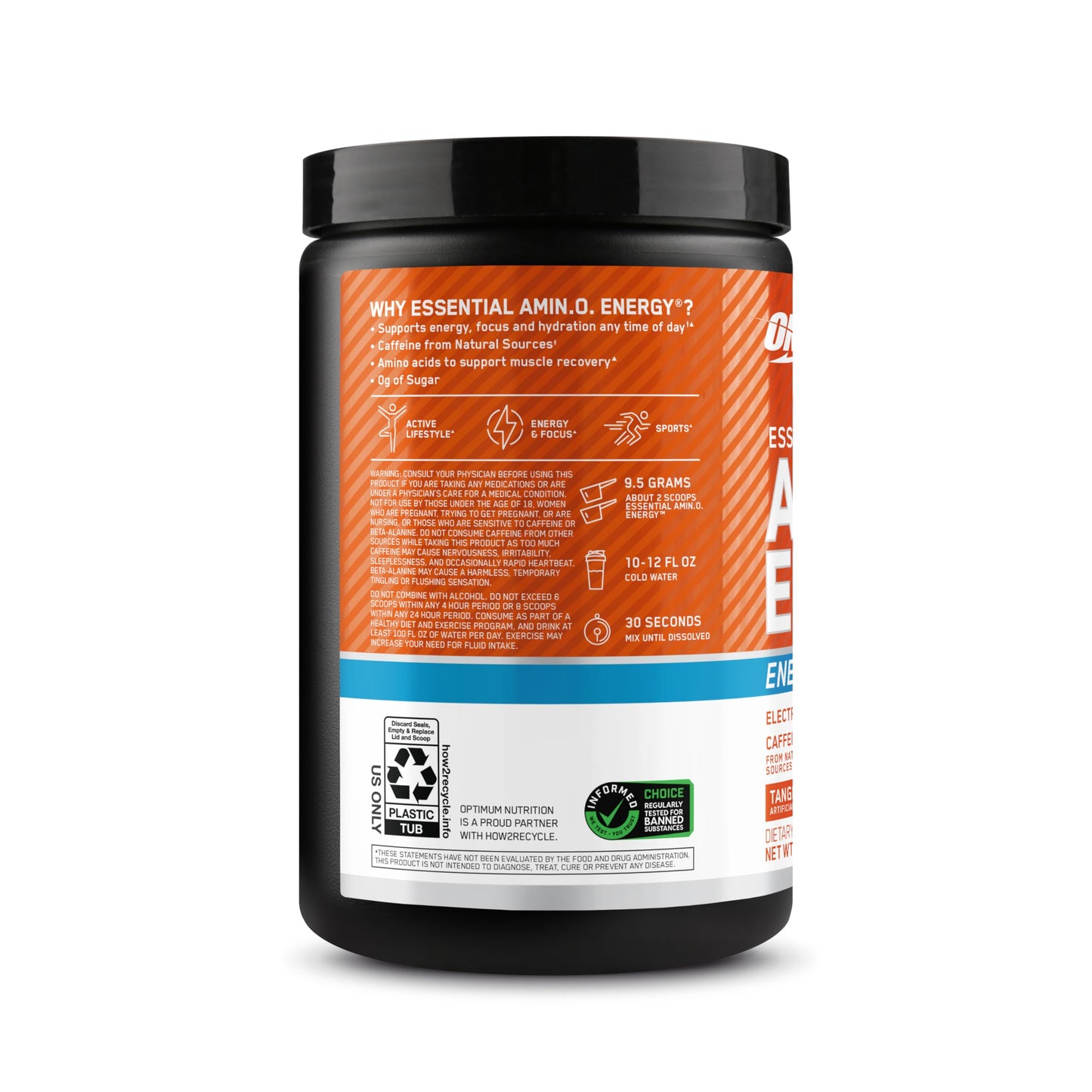 Optimum Amino Energy + Hydration Powder, Tangerine, 30 Servings