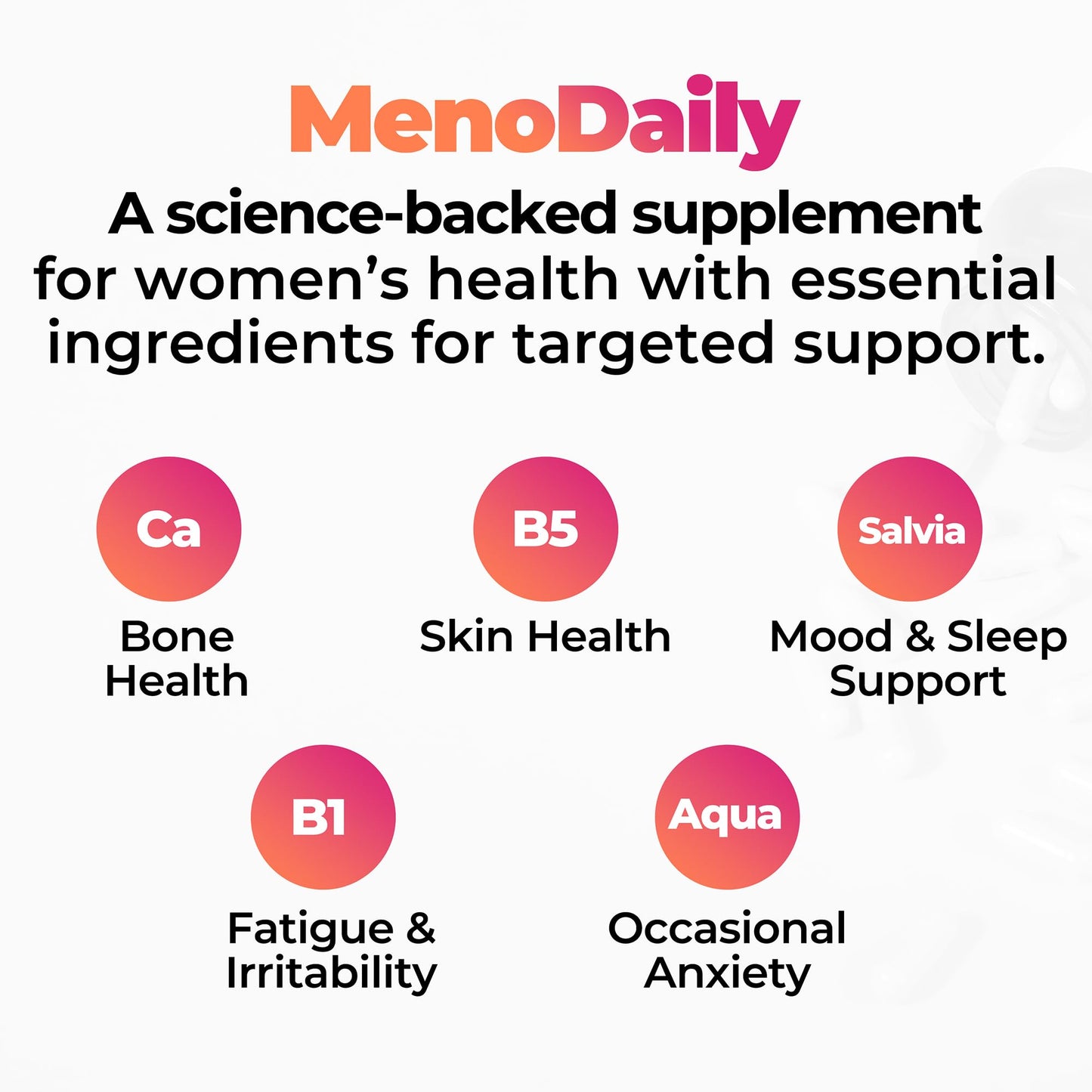 Happy Mammoth Meno Daily Menopause Vitamins & Supplements for Women (*Not Hormone Harmony), Boost Metabolism, Healthy Skin, Hair and Nails, Hot Flash, Mood Support, 72 Caps