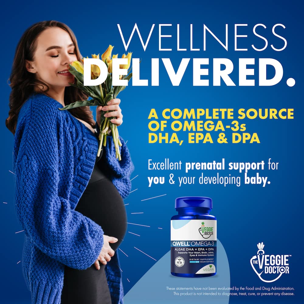 Vegan Omega-3 Supplement – DHA, EPA & DPA from Algae, No Carrageenan