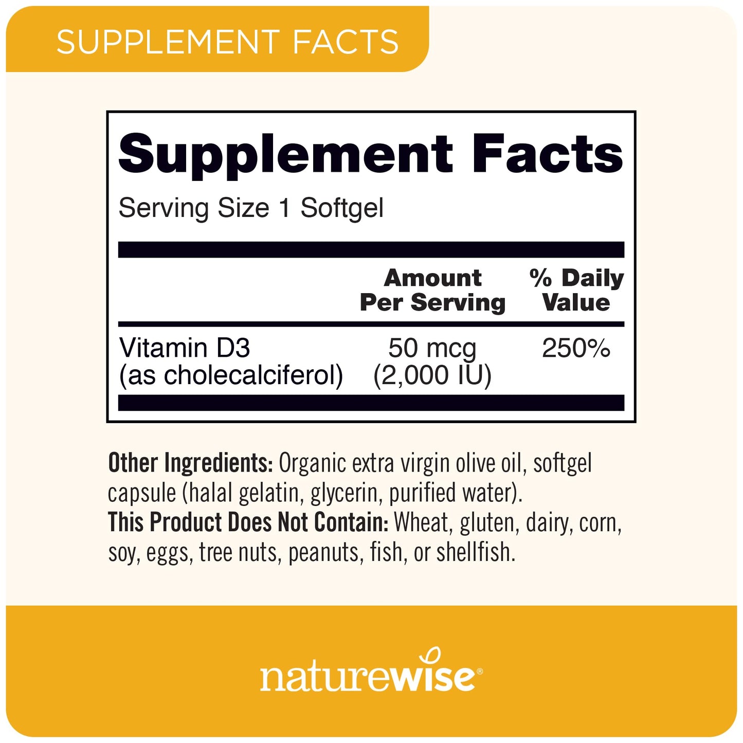 NatureWise Vitamin D3 2000 IU – 360 Softgels – Immune & Bone Support