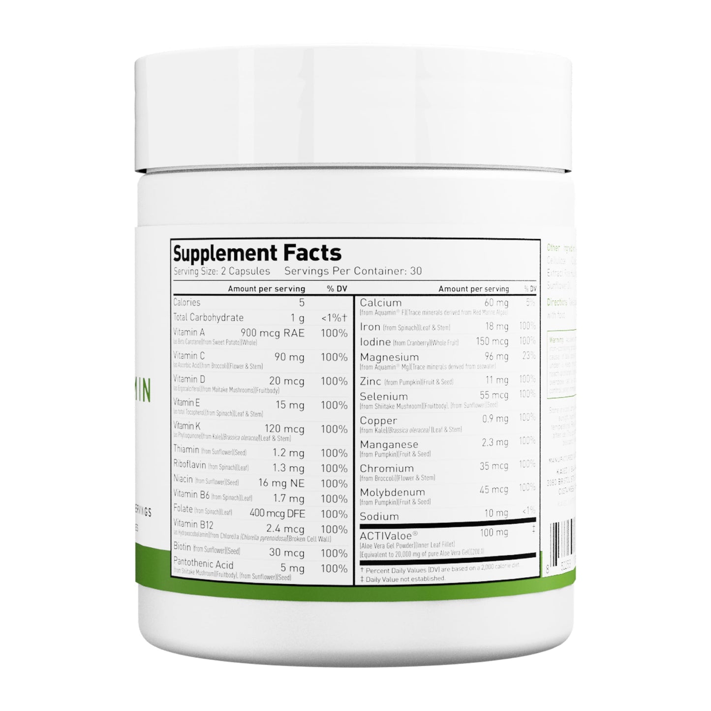Kaged Whole Food Multivitamin – Organic Plant-Based Vegan, 60 Servings