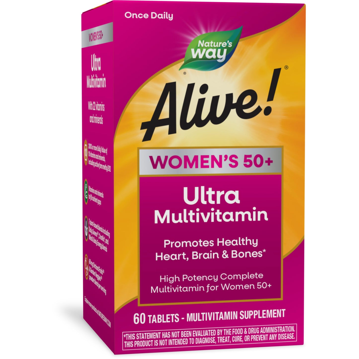 Nature’s Way Alive! Women’s 50+ Multivitamin – Brain, Bone & Heart 60 Ct