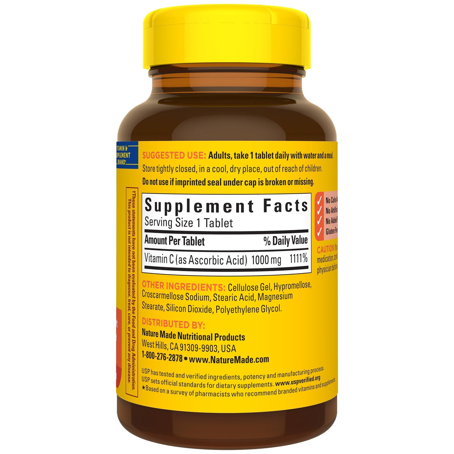 Nature Made Extra Strength Vitamin C 1000 mg, Dietary Supplement for Immune Support, 100 Tablets, 100 Day Supply