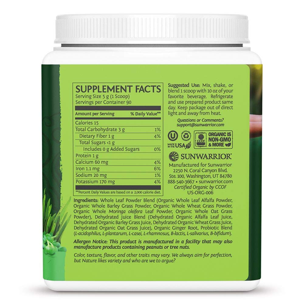 Sunwarrior Ormus Supergreens – Vegan Probiotic Greens Powder – 90 Servings