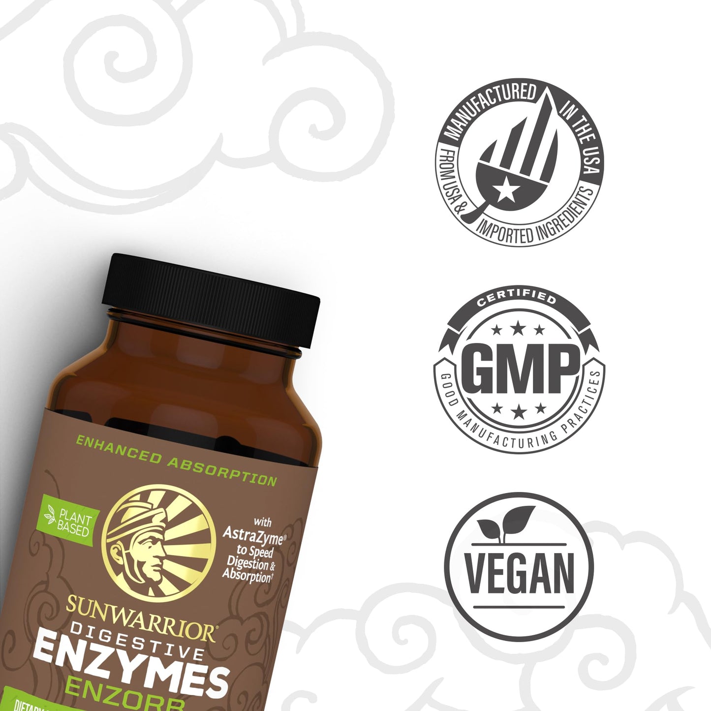 Sunwarrior Enzorb – Vegan Enzymes + Probiotics for Gut & Digestion