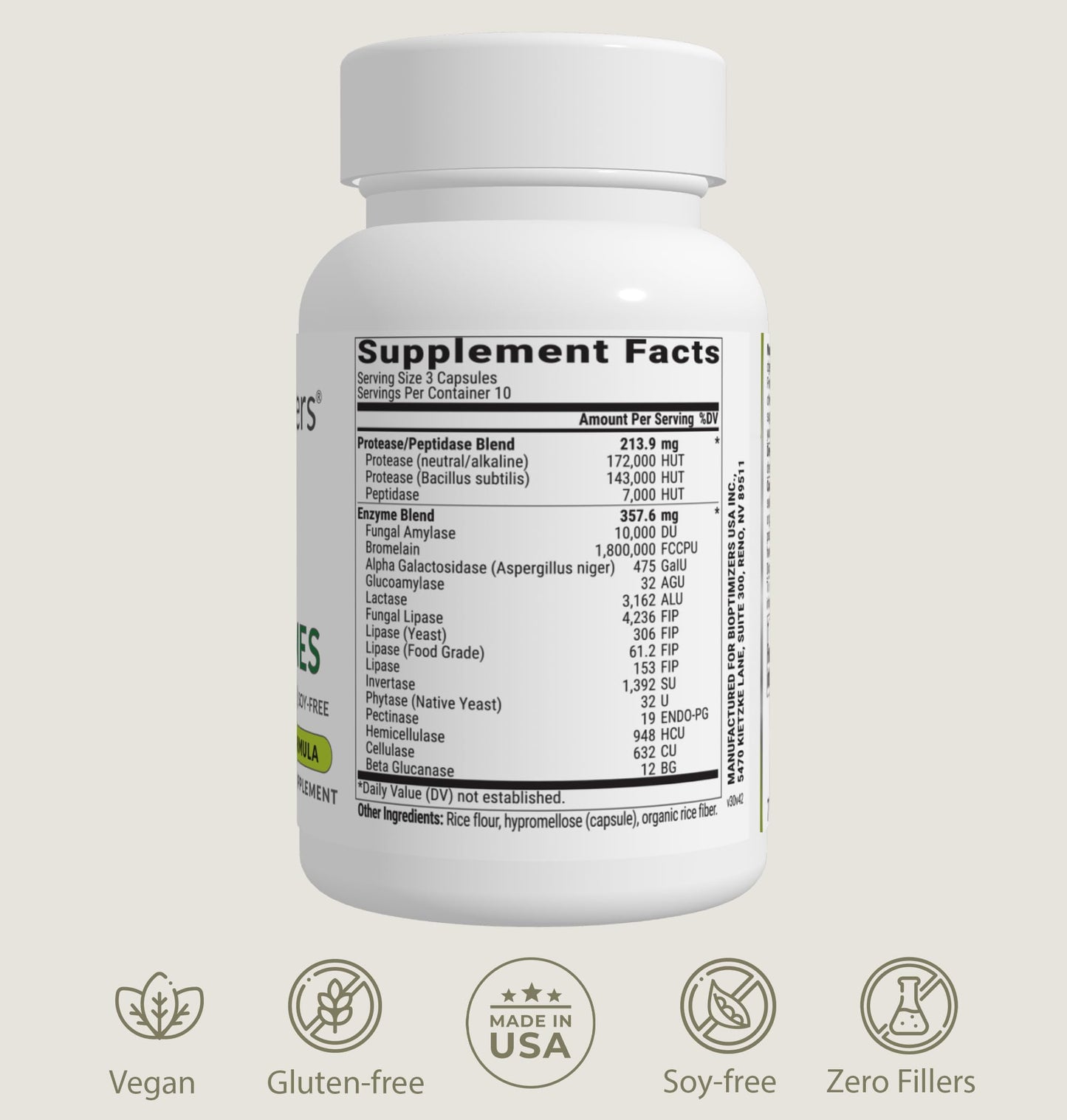 BIOptimizers MassZymes – Digestive Enzymes for Bloating & Gut Support