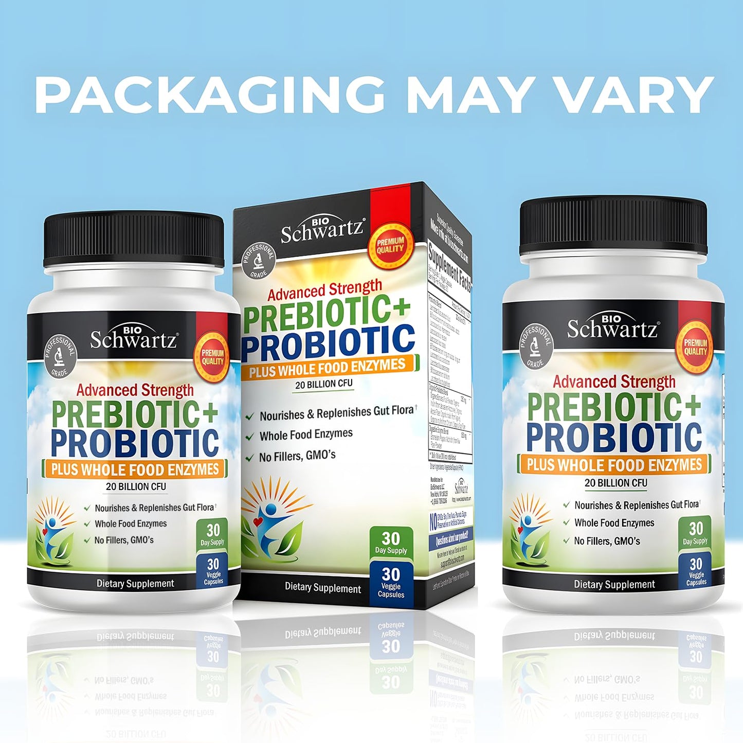 Prebiotics & Probiotics + Whole Food Enzymes – Digestive Health Support