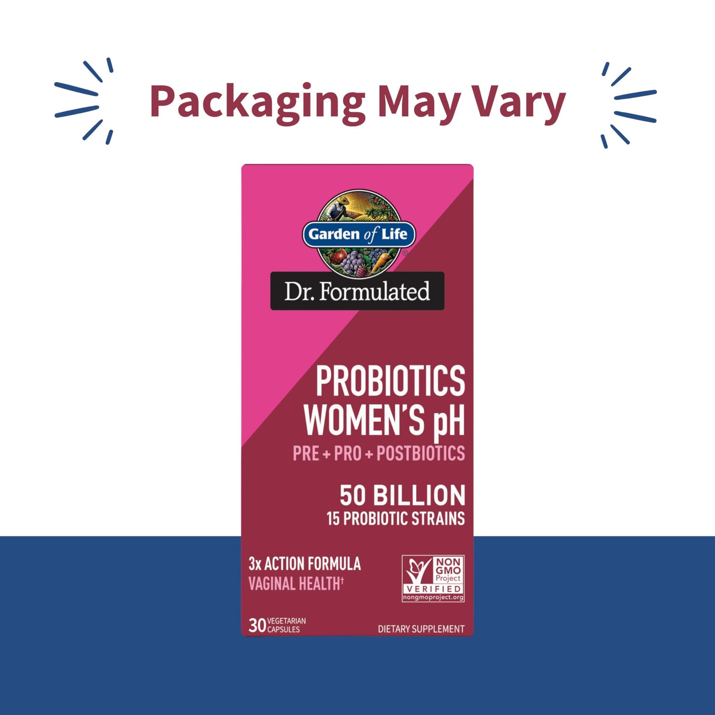 Garden of Life 3-in-1 Women’s Probiotic – Gut, Immune & Vaginal Health