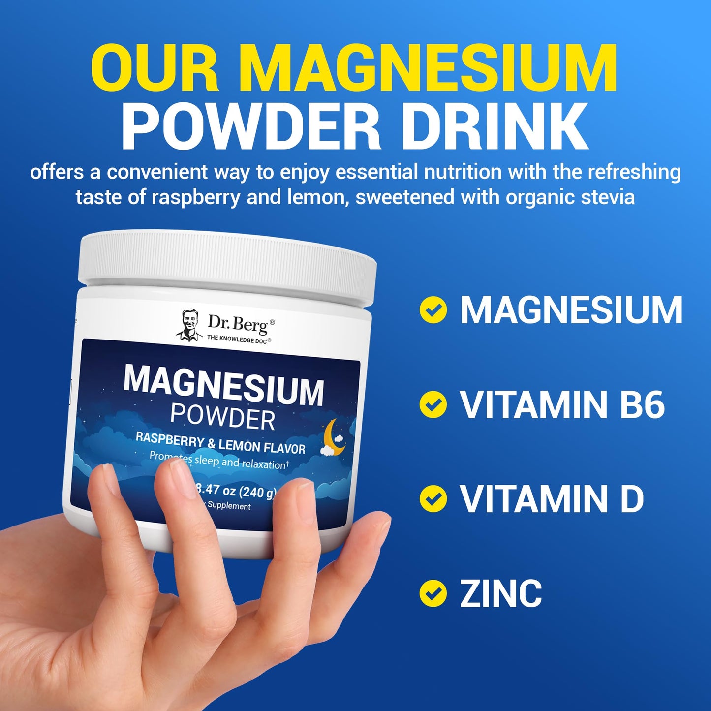 Dr. Berg Magnesium Glycinate Powder – Sleep & Stress Support 50ct