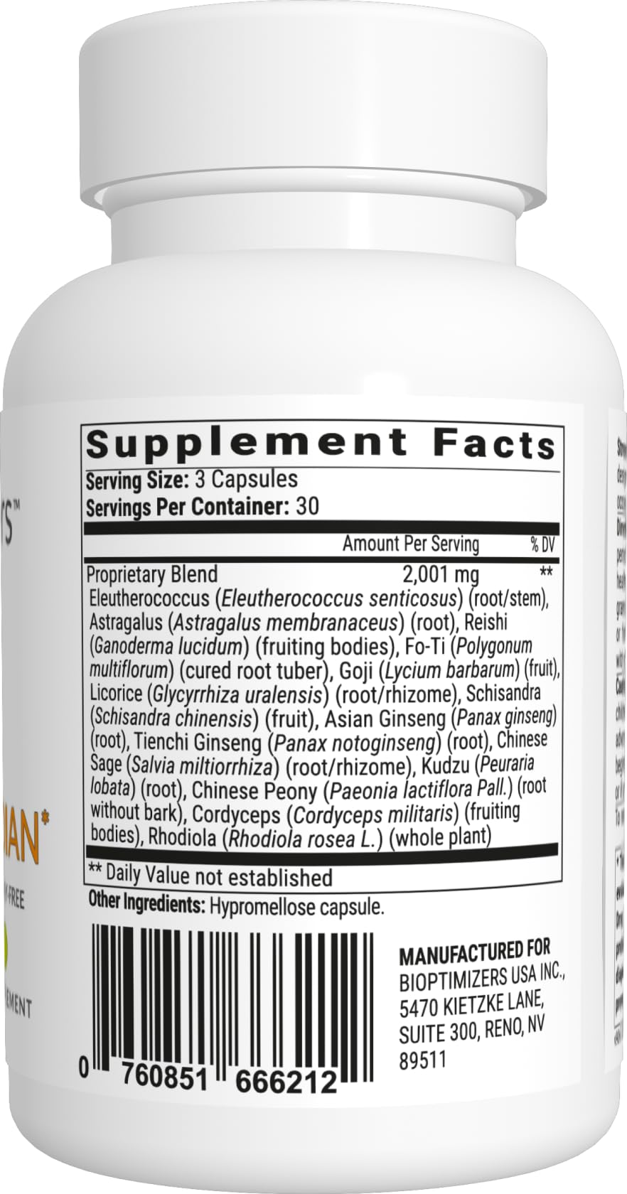 BIOptimizers Stress Guardian – Stress Relief & Rest Support – 90 Capsules