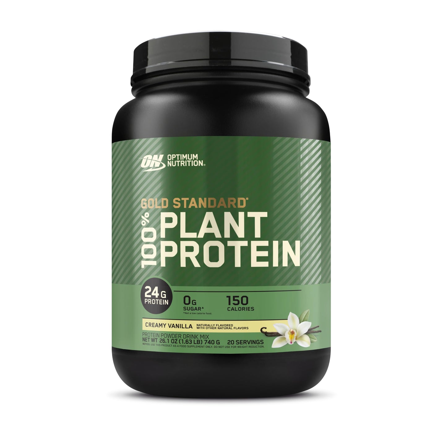 Optimum Nutrition Plant Protein – Vanilla, 24g, Vegan, 20 Servings