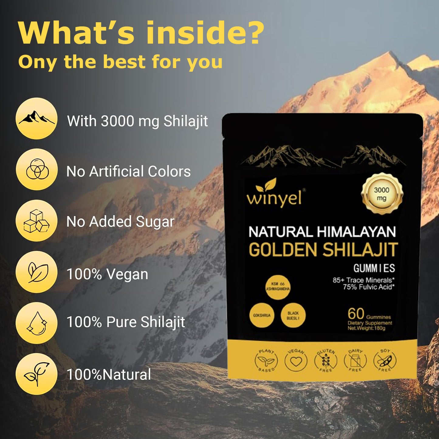 Shilajit Gummies – Energy, Hormone & Mineral Support
Vegan gummies with 85+ trace minerals, ashwagandha & gokshura.