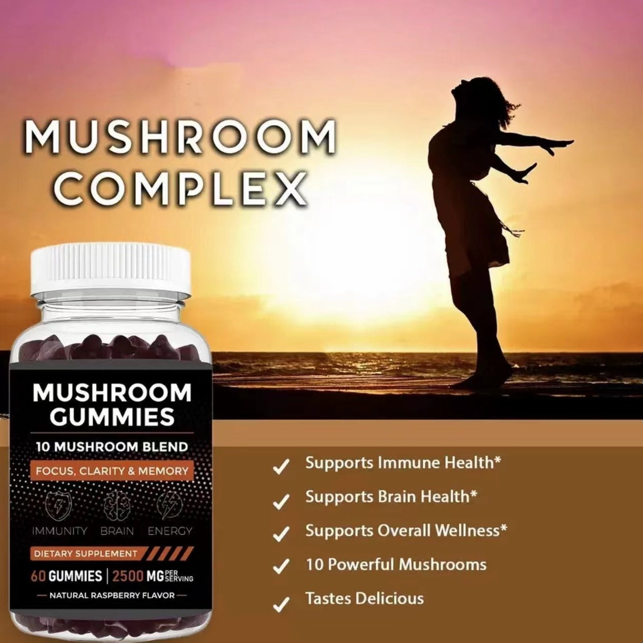 Mushroom Soft Candy – Focus, Energy & Immune Support
Vegan 3-in-1 bear gummies with lion’s mane, reishi & cordyceps.