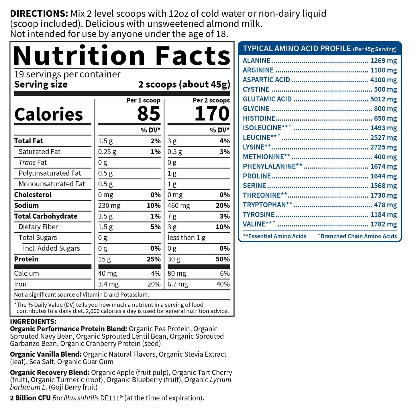 Garden of Life Sport Organic Vegan Protein – Vanilla, 30g, 19 Servings