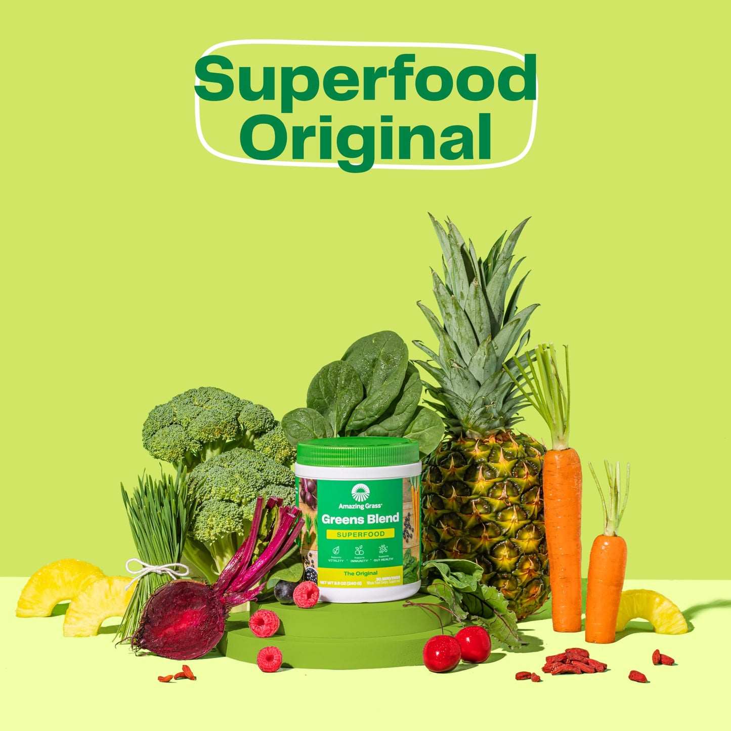 Amazing Grass Greens – Organic Superfood with Spirulina & Probiotics