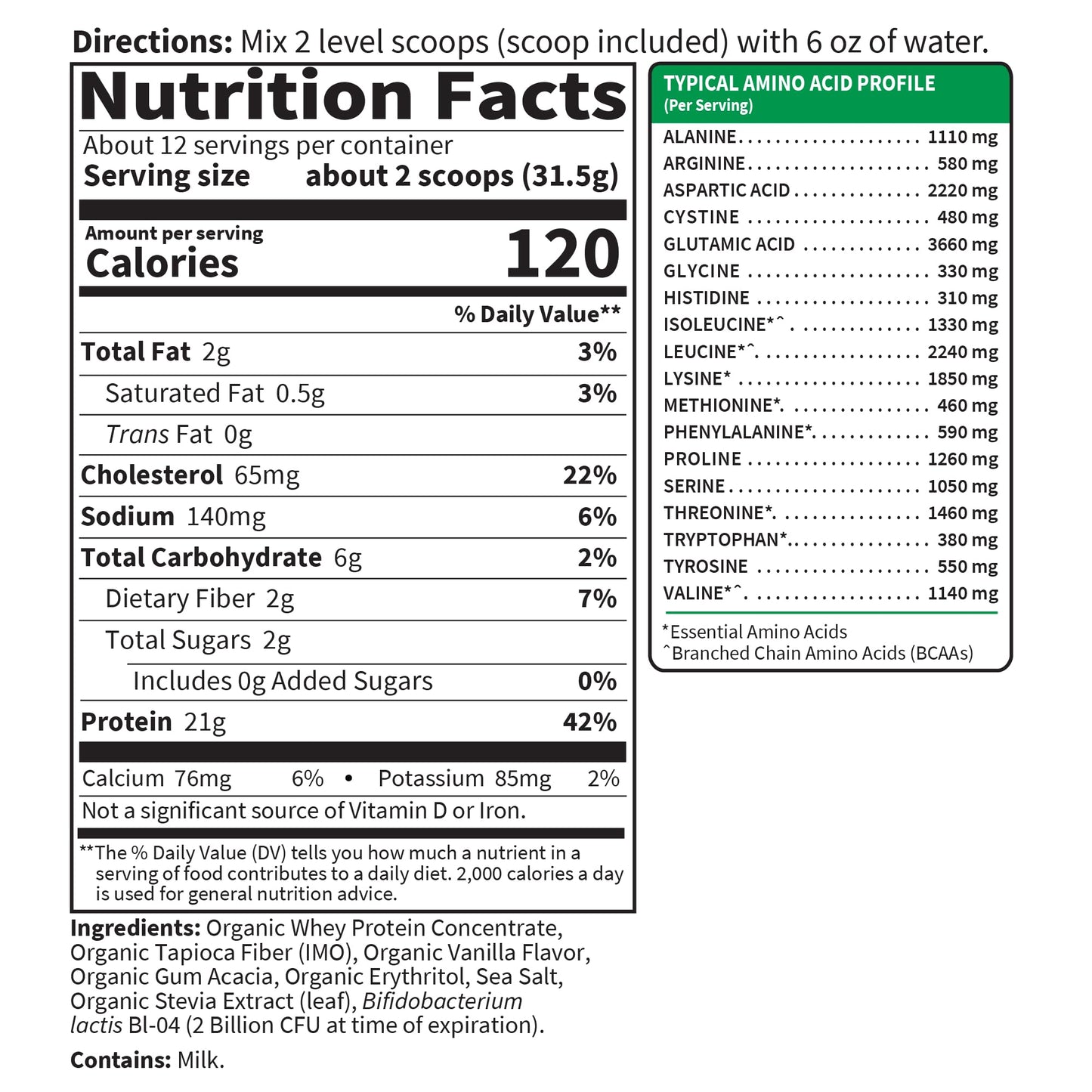 Garden of Life Grass-Fed Vanilla Whey Protein – Sport Certified, 23 oz