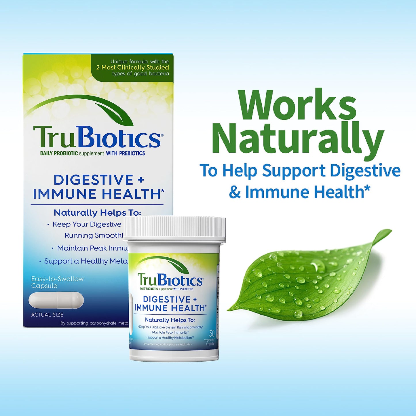 TruBiotics Probiotics – Digestive, Immune, Gas & Bloat Relief Support