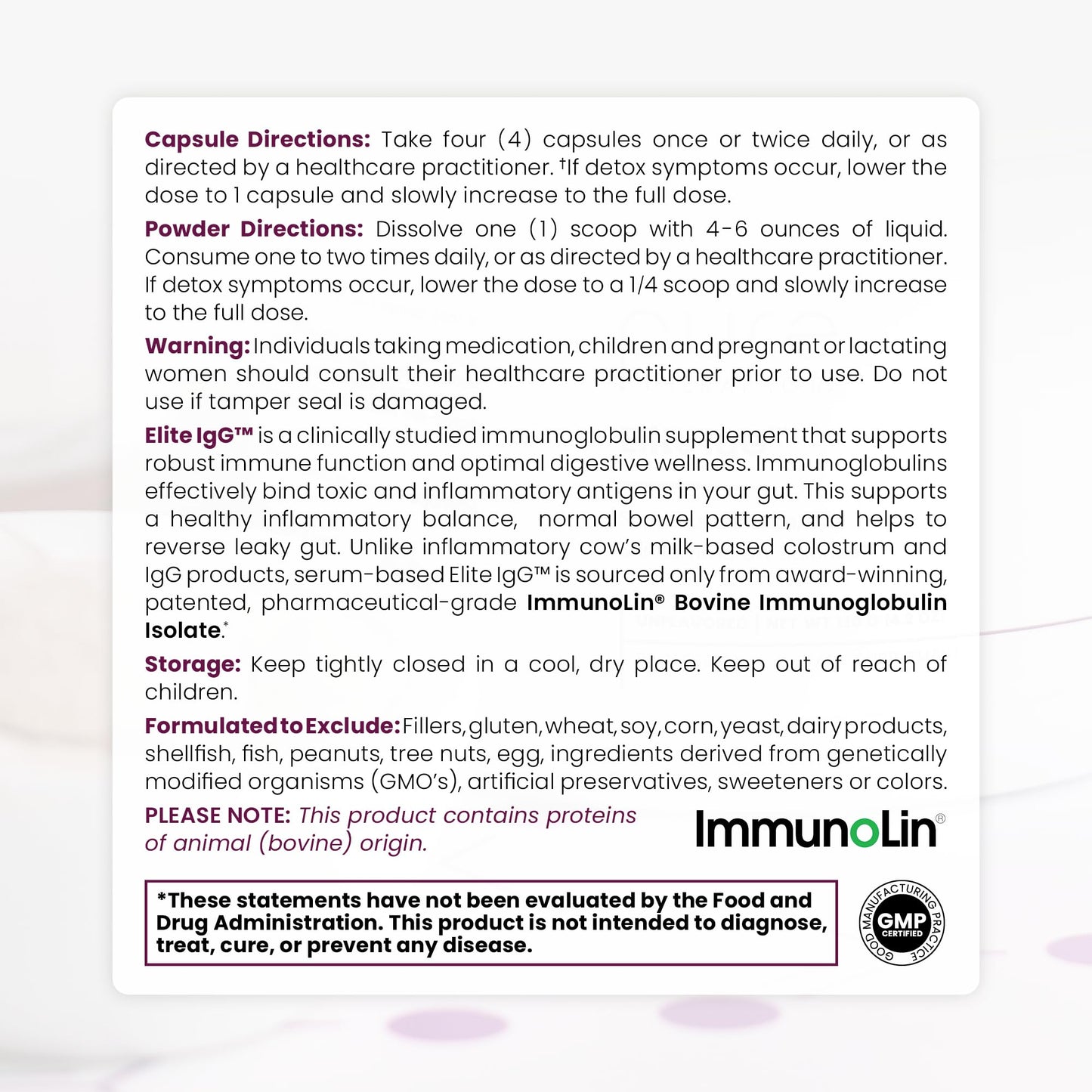 Elite IgG Powder – Gut, Immune & Barrier Support – 2 Month Supply (66 characters)