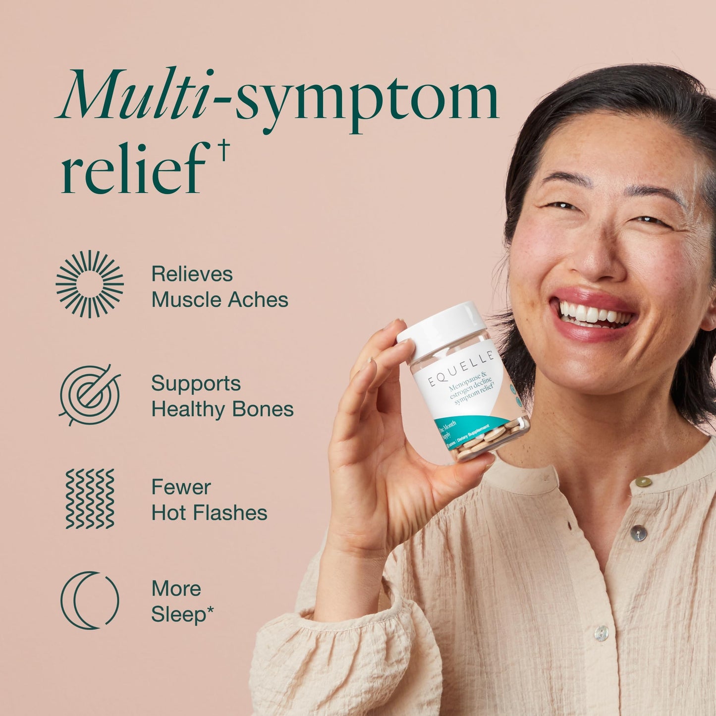 EQUELLE Menopause Supplement – Hot Flashes, Sleep & Muscle Relief – 60 Ct