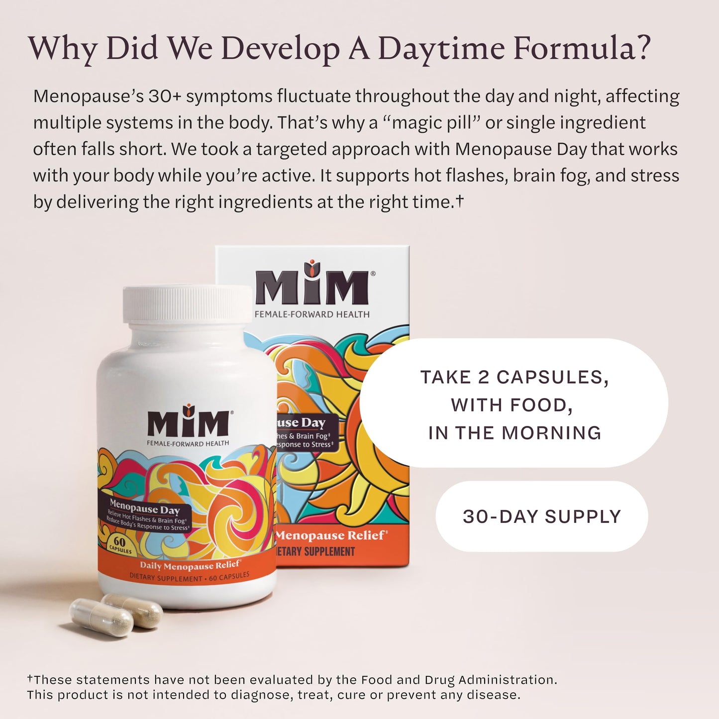 MiM Menopause Day Relief for Women: Powerful, Hormone-Free Relief† for Hot Flashes, Brain Fog, Mood, Fatigue