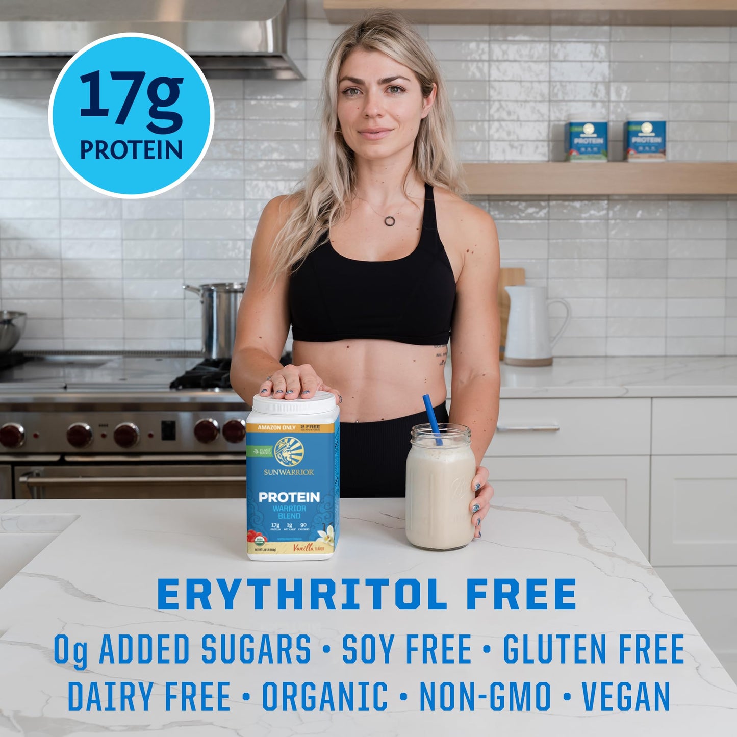 Sunwarrior Vegan Protein & Collagen Powder – Vanilla, 32–40 Servings