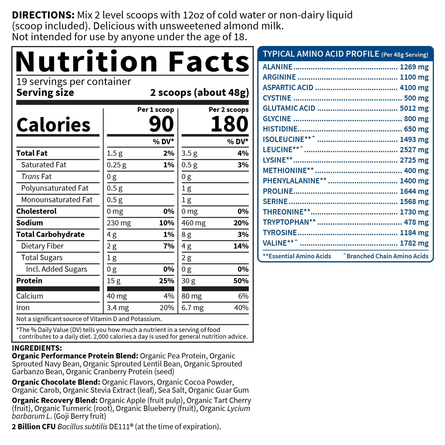 Garden of Life Vegan Sport Chocolate Protein – 30g, Probiotics, 19 Servings