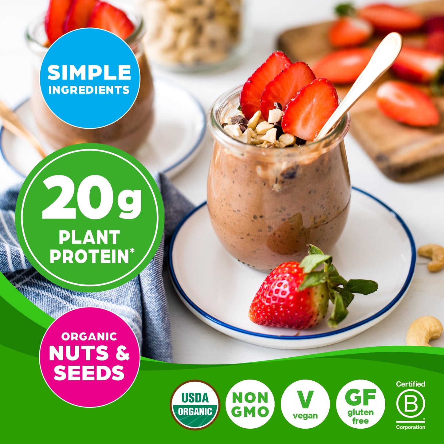 Orgain Simple Vegan Protein – Chocolate, 20g, Clean, 1.25 lb