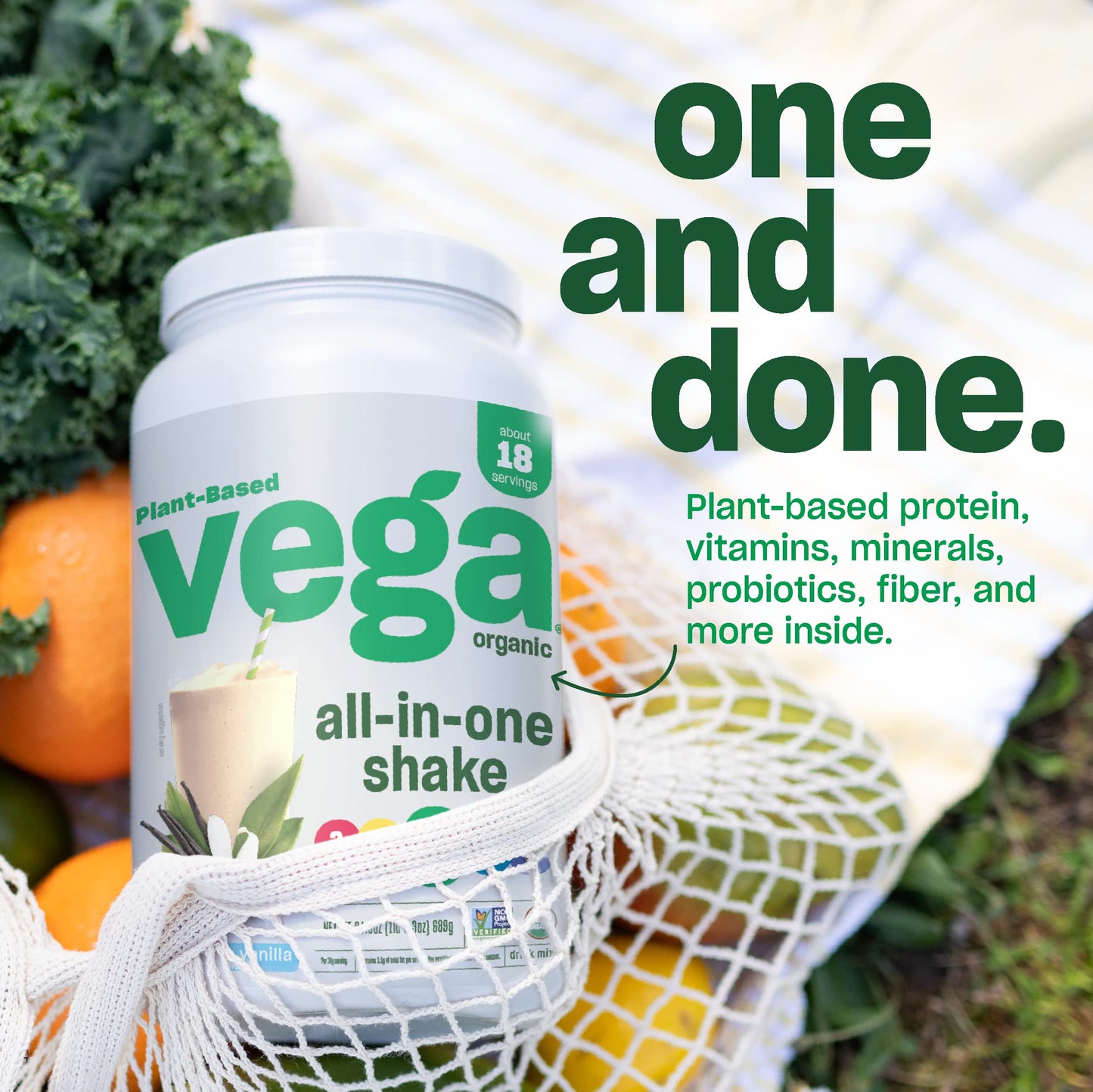 Vega Organic All-in-One Vegan Protein – French Vanilla, Keto, 1.5 lbs
Organic Plant Protein | French Vanilla | Keto Friendly | Daily Nutrition | 1.5 lbs