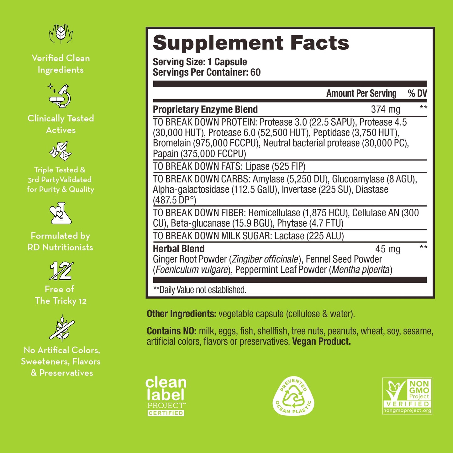 HUM Flatter Me – Digestive Enzymes for Bloating Relief & Gut Health
