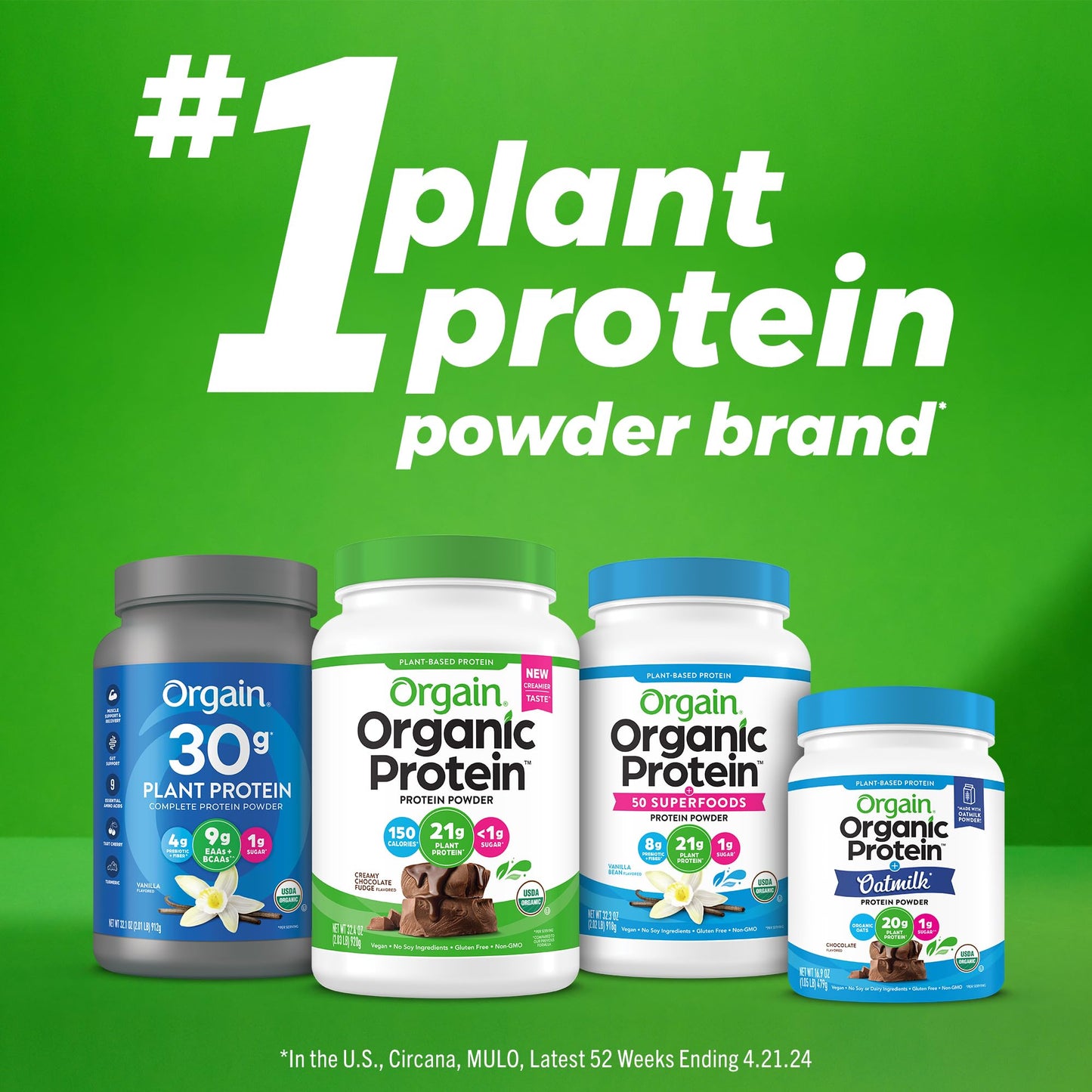Orgain Vegan Protein – 30g Vanilla, BCAAs, Fiber, 1g Sugar, Workout Support